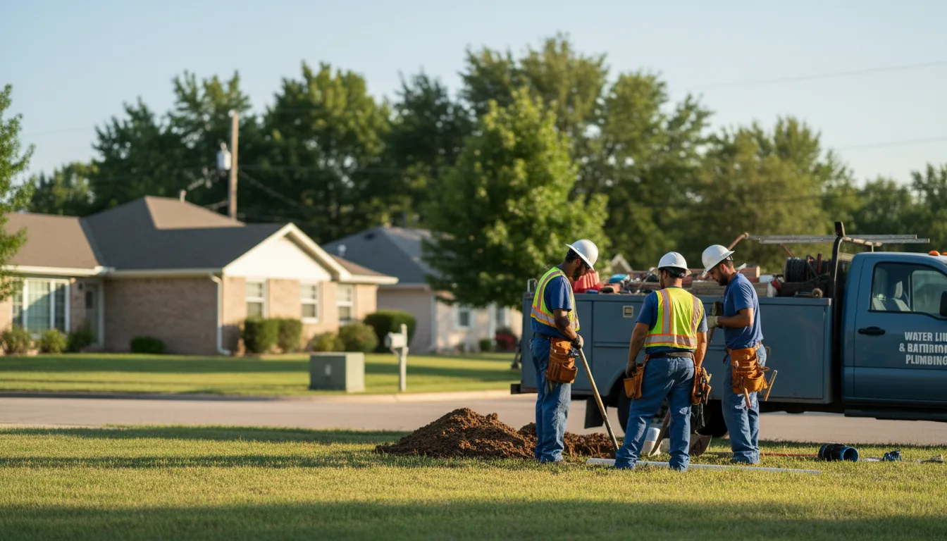 Residential water line and bathroom plumbing service in Simonton, TX